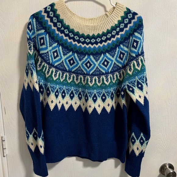 St. John's Bay Sweaters - St. John’s Bay Women’s Medium Sweater Long Sleeve Geometric Knit Warm Winter Ski